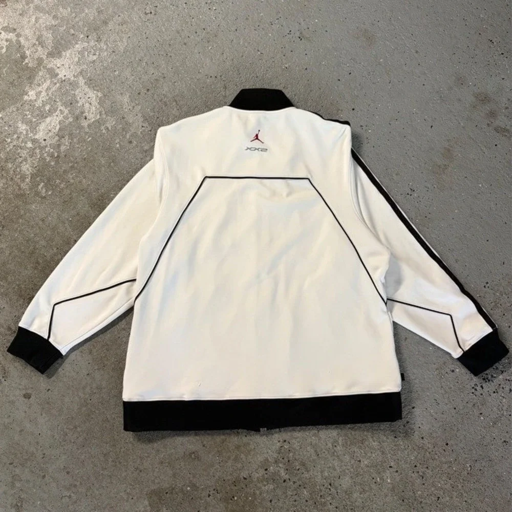 Vintage Y2K Jordan Brand XX2‎ White Black Full Zip Track Jacket Lg Jumpman Logo